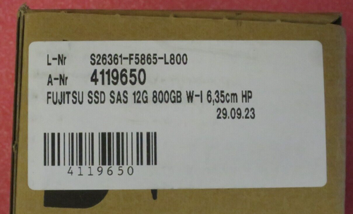 NEW Fujitsu 800GB SSD SAS 12G Write Intensive SFF 2.5" HotPlug S26361-F5865-L800 - Picture 4 of 7