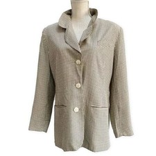Vintage Express Compagnie Internationale Tan Checkered Buffalo Plaid Blazer