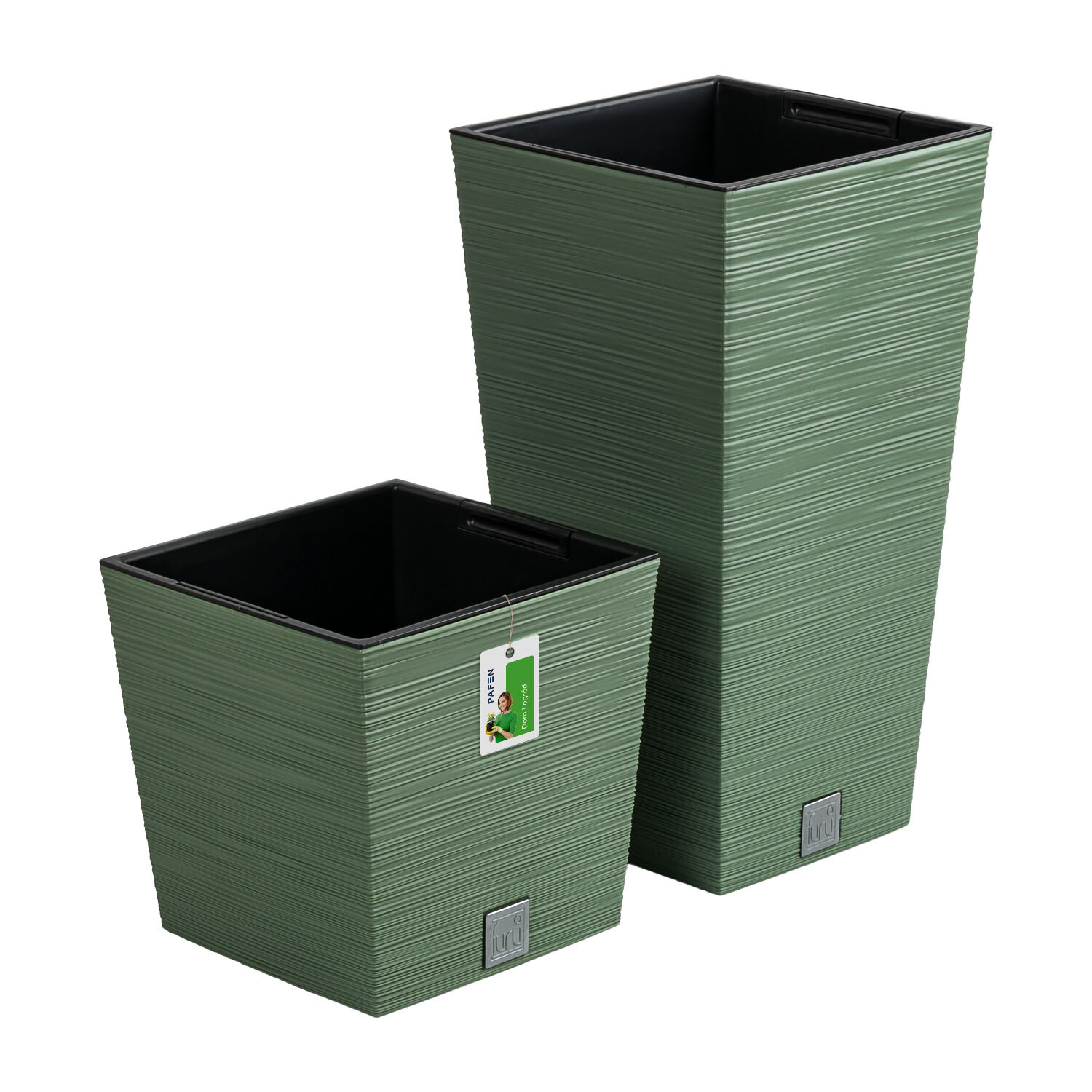FURU SQUARE set vaso da fiori DFS300 + DFS300L in verde