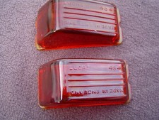 2 LUCAS 484 RED REAR LENSES HILLMAN AUSTIN MORRIS MG RILEY JAGUAR NOS