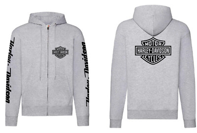 HARLEY DAVIDSON Sweatjacke mit Kapuze grau meliert, FotL, Größe L