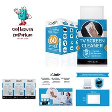 XL Screen Cleaning Wipes, Lint-Free and Streak-Free, Fast-Drying, Removes Dus...
