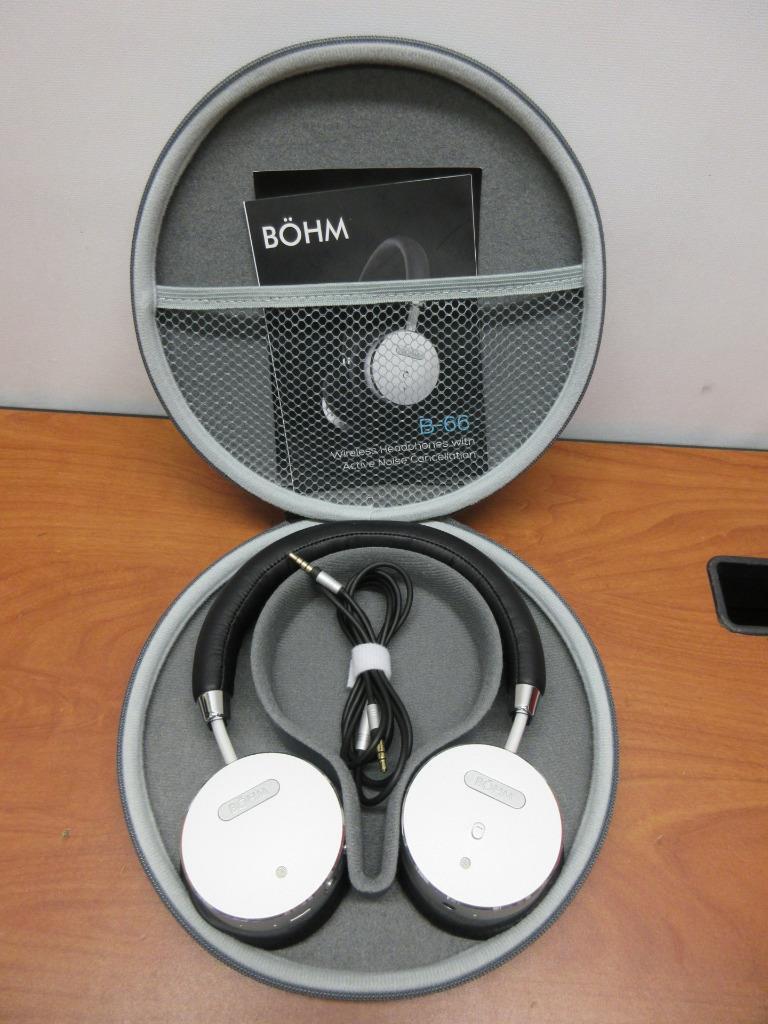 BOHM B66 Wireless On-Ear Noise Canceling Headphones Black Silver with Case