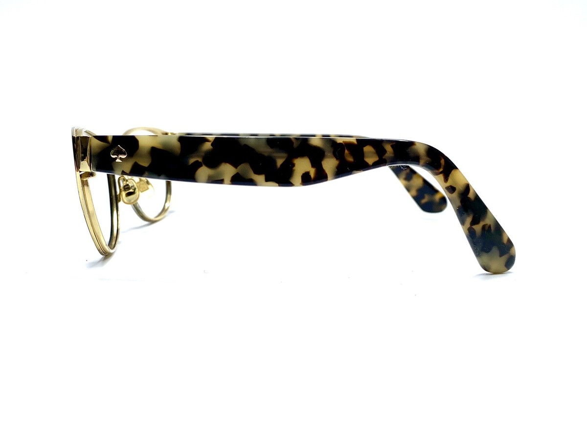Kate Spade Eyeglasses Frame Jaydee Black Gold/Tortoise Cat Eye 140 Hard Case Kate Spade Black Metal & Gold Cat Eye Glasses Leopard  main image 2