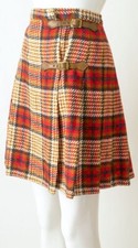 1960s Bobbie Brooks Vintage Kilt Skirt Wool Blend W 24" Juniors