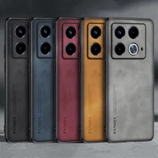 For Infinix Note40 40Pro+ 5G Nubuck Leather Fabric Rubber Coated Hard case cover