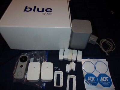 Blue by ADT 8 Piece Home Security System Smart Hub, 5 Door/Window Sensors CAMERA