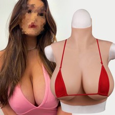 Realistic Silicone Breast Forms Breast Plate Fake Boobs C-H Cup For Crossdresser