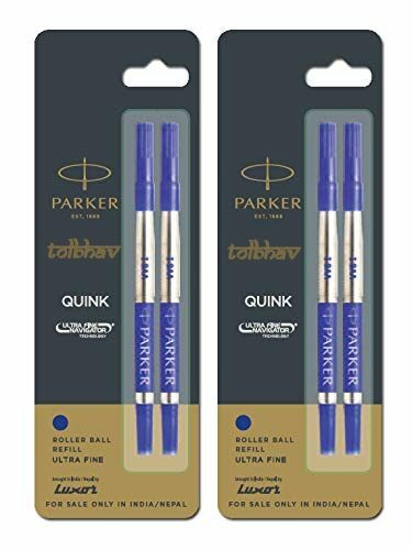 Recarga De Rollerball Parker Quink Tinta Azul Punta Ultra Fina Bolígrafo Nuevo - Picture 5 of 8