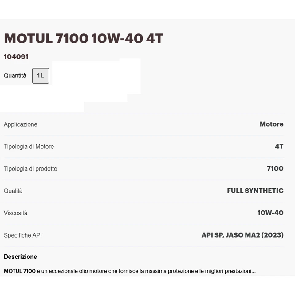 TAGLIANDO 4L OLIO MOTUL 7100 10W40 FILTRO DUCATI 748 R 748 2000-2002 - Изображение 3 из 3