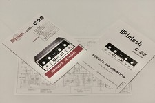McIntosh C22 1960's Tube PreAmp OWNER'S MANUAL  C22 SERVICE INFO  SCHEMATIC