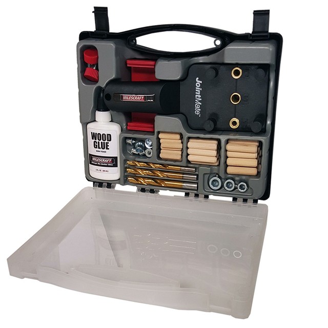 Milescraft Joint Mate Handheld Dowel Jig Creates Corner Edge Surface