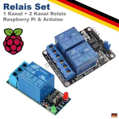 1 + 2 Kanal Relais | 5V Arduino Raspberry Pi Starter Set Kit Bundle