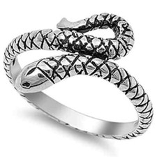Solid Snake .925 Sterling Silver Ring