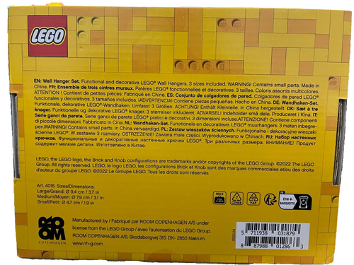 Lego Set Appendiabiti da Parete - 3 Pezzi Accessori Decorativi per Casa per Bambini e Adulti, Cu - Foto 3 di 3