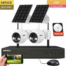 10CH NVR Wireless Solar CCTV System 4MP HD WiFi 2-Way Audio Camera 500GB HDD