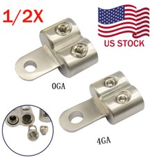 1/2Pcs 0/4 Gauge Screw Wire Butt Ring Terminal Connectors Car Audio Wire Power S