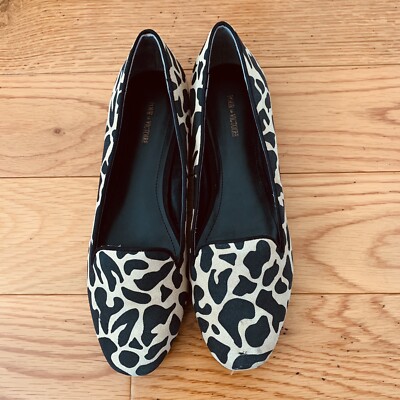 NIB$298 POUR LA VICTOIRE  Millie  Leopard Suede Flats 7.5M