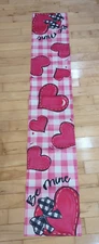 NEW SELIEM Valentine's Day Table Runner "Be Mine" (72 in x 13 in) Pink Hearts