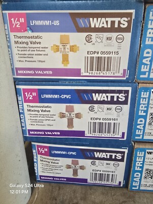 WATTS THERMOSTATIC MIXING VALVE LFMMVM1-CPVC ½'' - 80-120º 150PSI