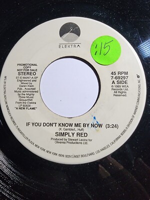 SIMPLY RED: if you don't know me by now / same, promo ELEKTRA VG F8