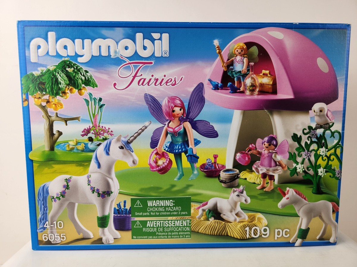 Playmobil Fairies Unicorns Toad Mushroom House 6055 New 2014 Ducks Birds
