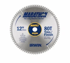 IRWIN Tools MARATHON Carbide Table / Miter Circular Blade, 12-Inch, 80T (14083)