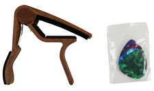 WINGO JX-09 Guitar Capo for Acoustic & Electric 5 Picks Included Free BROWN NEW