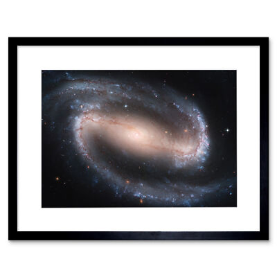 Hubble Space Telescope Barred Spiral Galaxy NGC 1300 Framed Wall Art Print 9X7''