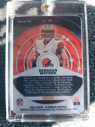 2022 NFL Panini Elements Deshaun Watson TUNGSTEN /74 #SP CLEVELAND BROWNS π₯ - Picture 3 of 3