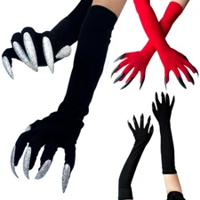 1/3 Pcs Halloween Gloves Long Fingernails Glove for Cosplay Costume Sleeve Glove