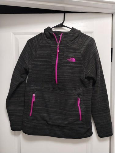 The North Face Damen Magenta Anthrazit Schwarz Half Zip Jacke Hoodie Gr. Medium