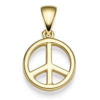 AnhäNger Peace Frieden 16,5X10Mm Aus 585 Gold Gelbgold GläNzend