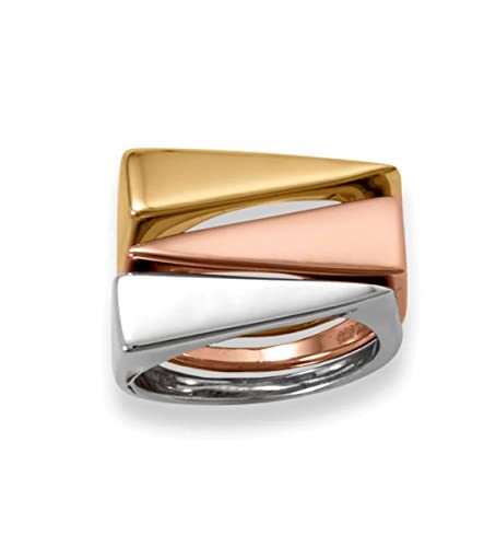 AzureBella Jewelry Triangle Slice Ring 14k Rose Gold-plated Silver Stackable - Picture 3 of 3