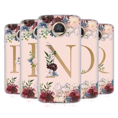 OFFICIAL NATURE MAGICK FLOWERS MONOGRAM ROSE GOLD 2 GEL CASE FOR MOTOROLA PHONES