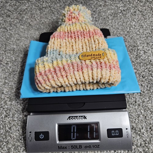 Handmade Beanie Hat Premie/Newborn XS Pastel Cable Knit Super Soft Warm - Picture 7 of 7