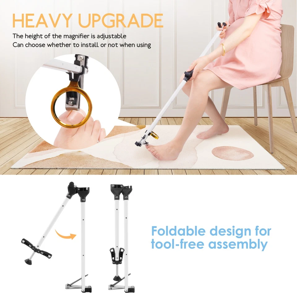 24"Foldable Long Handle Toenail Clippers W/Magnifier, hardly bending over - Image 2 of 4