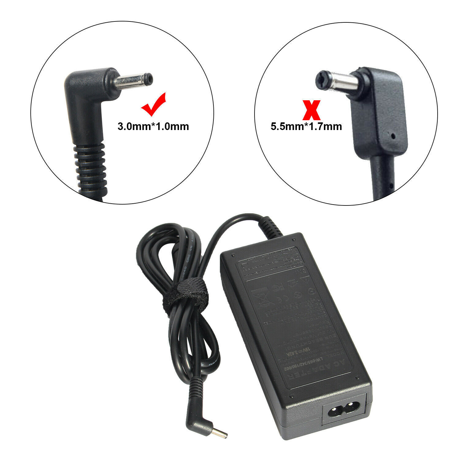 Power4Laptops Netzteil Für Medion Akoya MD99380 – 19V / 3.42A – Inkl. Passendem Stecker (3.0 X 1.1 Mm)