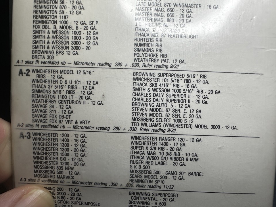 AccuraSite A2 Quick Change Adjustable Shotgun Sights eBay