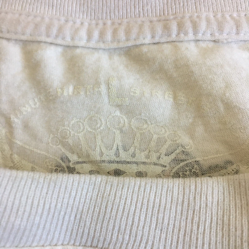 Minute Mirth Skull Men’s Brown Shirt Front Back Print Size Large - Image 4 of 4