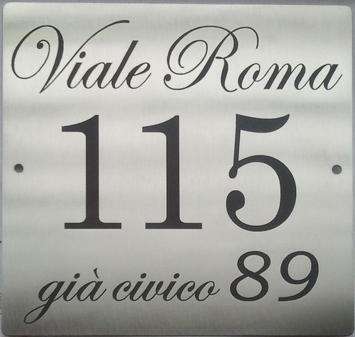 Numero civico 12x12 cm in acciaio inciso - 第 2/4 張圖片