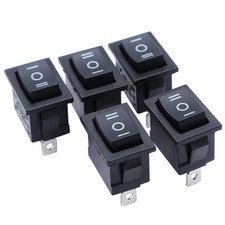 Mxuteuk 5Pcs Momentary Rocker Switch On -Off- On Toggle Power Snap-In SPDT 3 P
