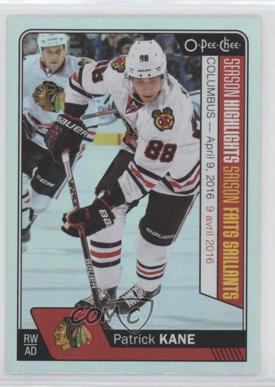2016-17 O-Pee-Chee Season Highlights Rainbow Foil Patrick Kane #605 8jr