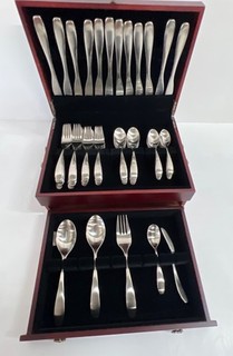 65pc Oneida STAFFORD Stainless Satin 18/10 Flatware Set