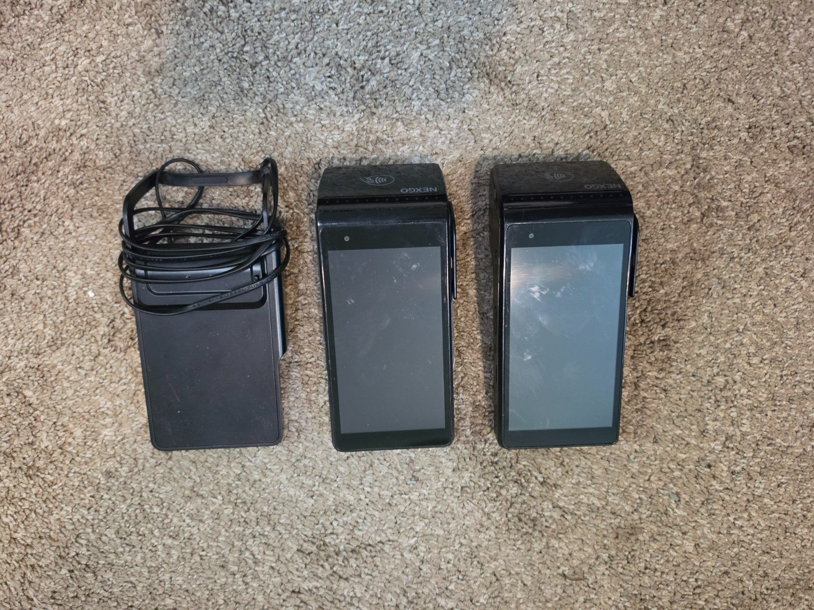Two Nexgo N5 LTE POS Terminal Black with 1 Docking Station Point of Sale