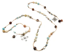 Julio Multi-Gemstone Beaded Knotted Silver-Tone Cross Open Necklace, 49" Long