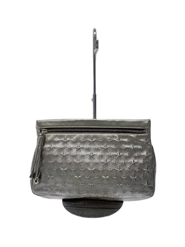 JIMMY CHOO Studded Clutch Bag Pouch Leather SLV