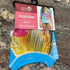 Girl s New Size Small 6-7 Flamingo Rashguard