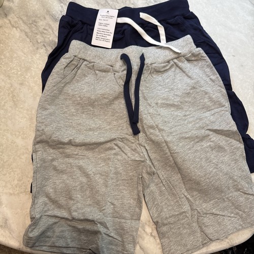 Bumeex Boys Shorts Pack Of 2 Gray And Navy Size 10-11Y Draw String 100Cotton NWT