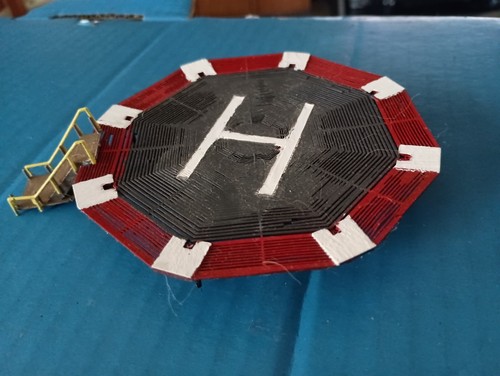 HO SCALE 3-D Printed And Painted Helicopter Landing Pad
